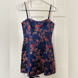 Realisation Par mini dress royal blue with pattern